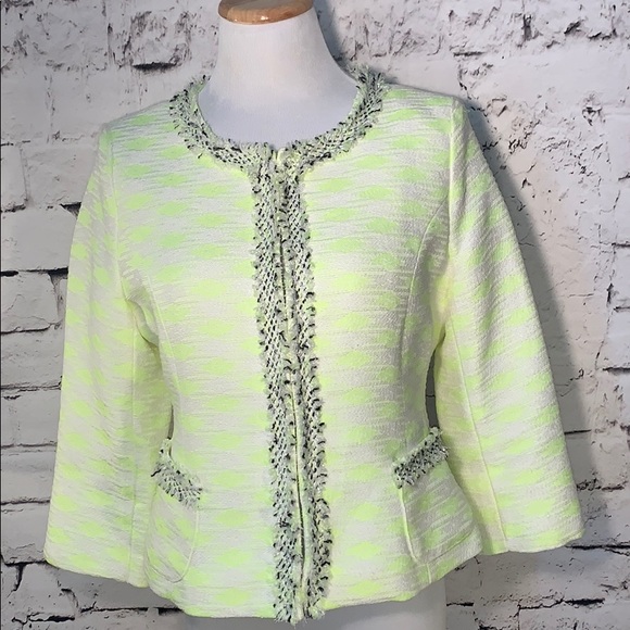 Maginn Lime Green Tweed Jacket Size 8 - Picture 1 of 8